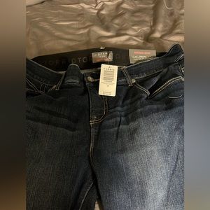 Straight leg dark wash jeans